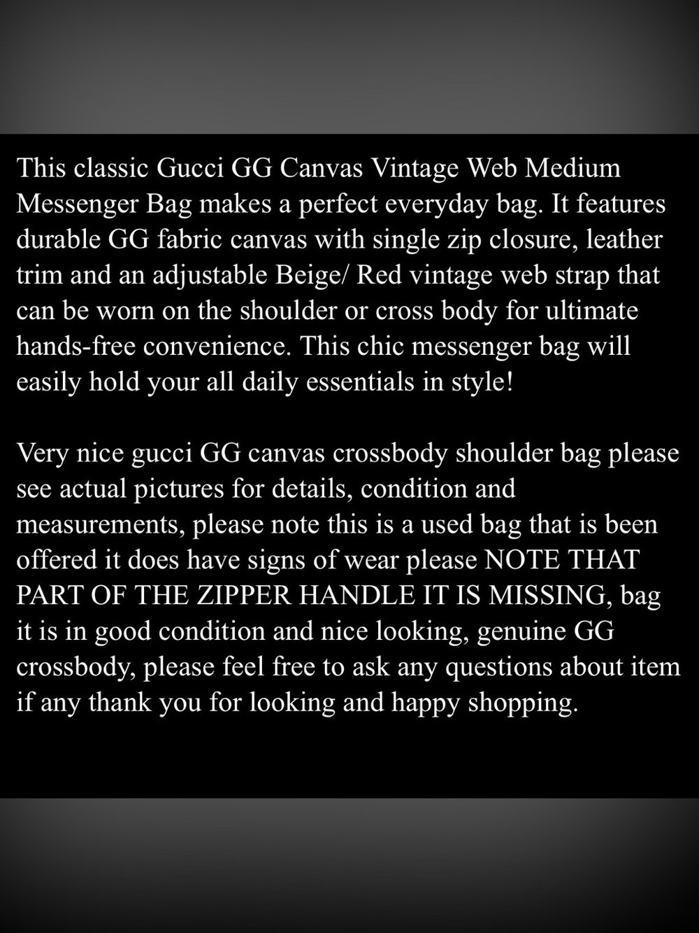 Gucci Beige GG Canvas Crossbody Bag with Burgundy Trim and Striped Strap - Picture 15 of 15